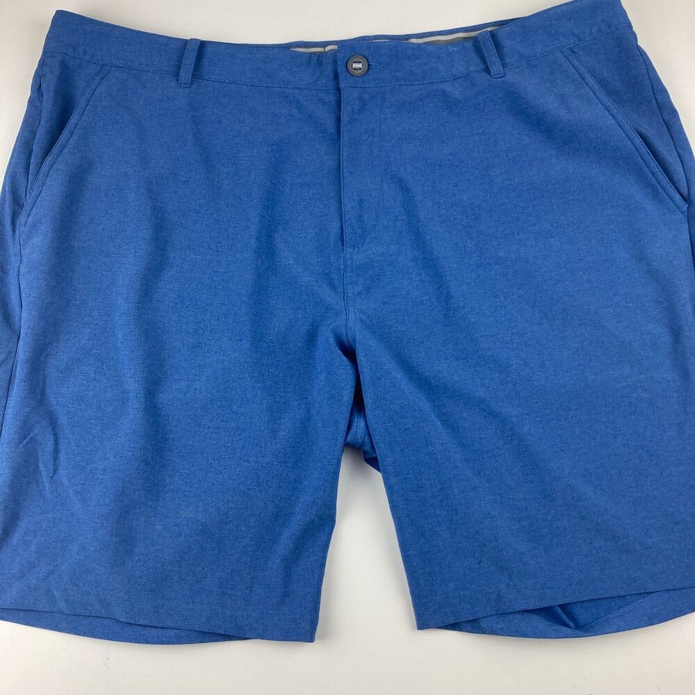 Puma Golf Shorts Mens 40 Blue Performance Stretch Flat Front 10" Inseam